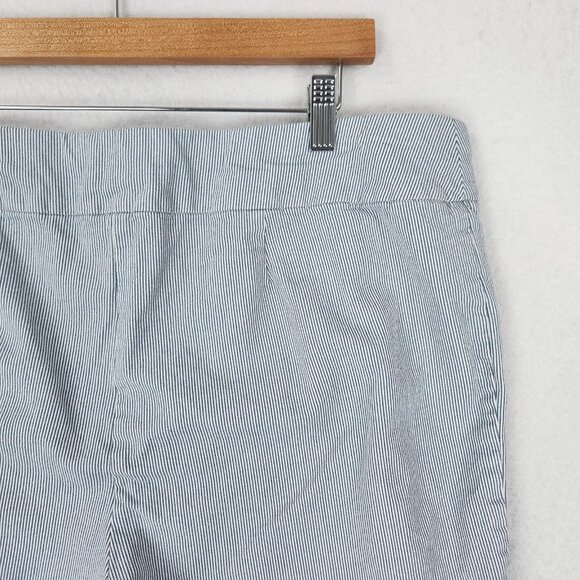 Chicos Pants Womens 3 Blue XL Pinstripe Stretch Crop Capri Pull On So Slimming - Picture 11 of 14
